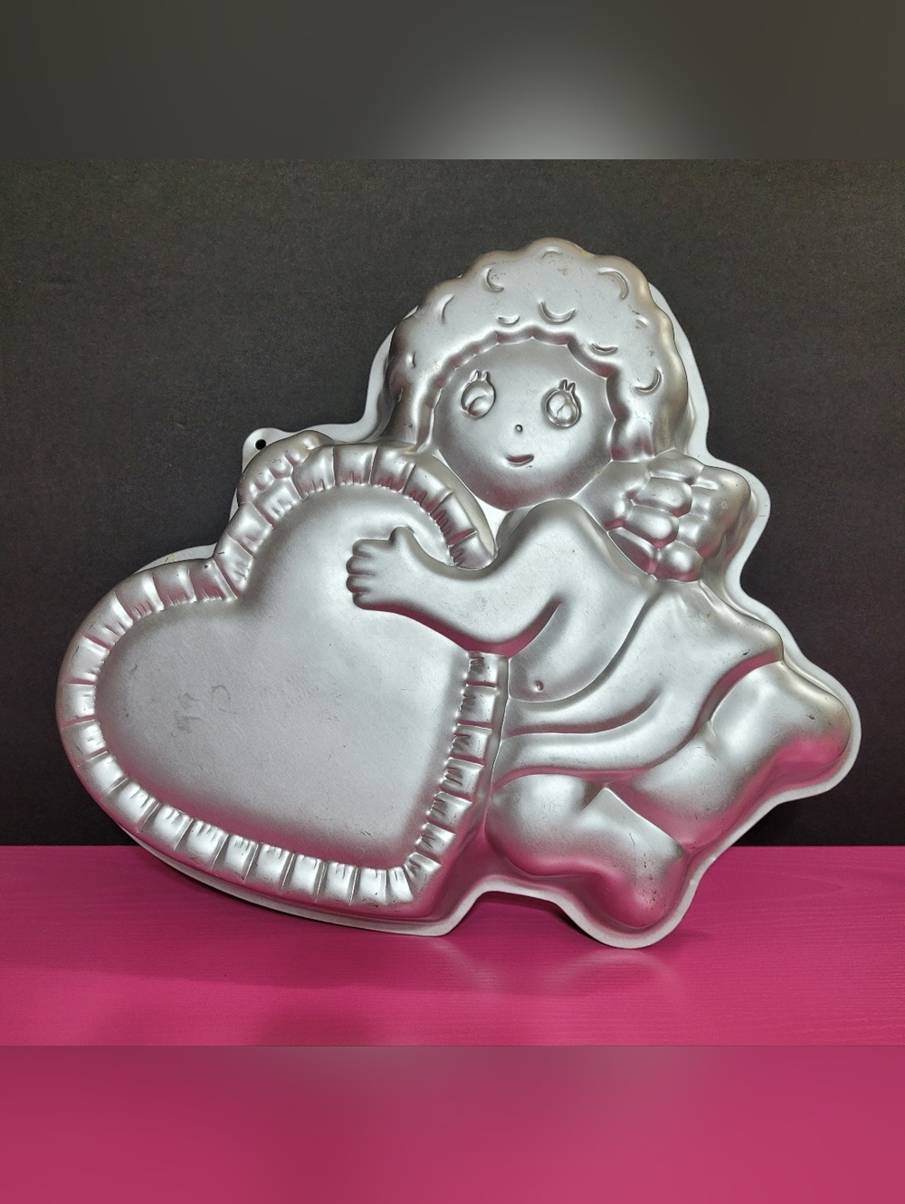 Vintage Wilton Cupid & Heart Aluminum Cake Pan No. 502-4262